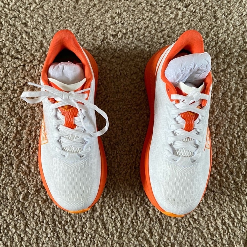 NWB Hoka Mach 6 Running Shoes Frost/Lava Size 6 - Picture 3 of 7